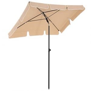 Image de Songmics Parasol de Balcon rectangulaire 1,8 x 1,25 m, Protection UPF 50+, Ombrelle, Toile avec revêtement en PA, Sac de Transport, terrasse, Jardin, sans Socle, Taupe GPU180K01