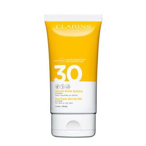 Clarins Gel-en-Huile Solaire - Corps UVA/UVB 30 - Enrichie en Antioxydants - 150 ml