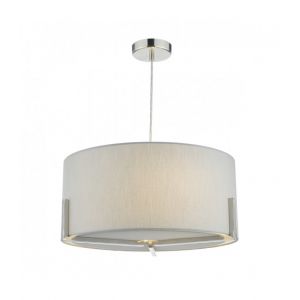 Suspension Santino gris et chrome satin&eacute; 3 ampoules