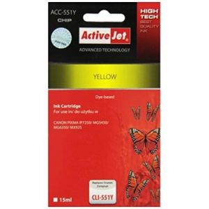 Activejet ACC-551YN - Compatible - Encre à pigments - Jaune - Canon - Impression à jet d'encre - 15 ml (ACC-551YN)