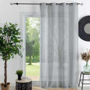 Voilage &eacute;tamine tram&eacute; NEW EORA - gris perle