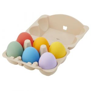 Tickit SiliSoft Lot de 6 &oelig;ufs sensoriels avec Carton en Silicone Souple pour Jeu sensoriel et Apprentissage pr&eacute;coce, Arc-en-Ciel, Color&eacute;