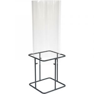 Relaxdays Colonne &agrave; poissons, H x D : 41 x 20 cm, acrylique, m&eacute;tal, d&eacute;cor pour bassin de jardin, transparent/gris