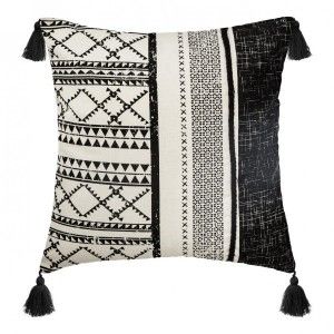 Image de Coussin (40 cm) Corde Delhi Noir et blanc