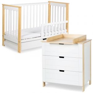 Image de Monmobilierdesign IWO Ensemble commode à langer + lit bébé