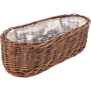 Cache-pot en osier Creative Home - Rectangulaire - Marron - 35 x 11 x 11 cm