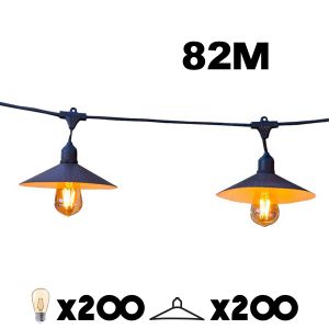 Guirlande lumineuse VINTY LIGHT CONNECTABLE Noir Acier 82M