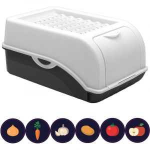 Artecsis Bo&icirc;te de Conservation Alimentaire 3L Blanche + 6 Stickers/Fruit, L&eacute;gume