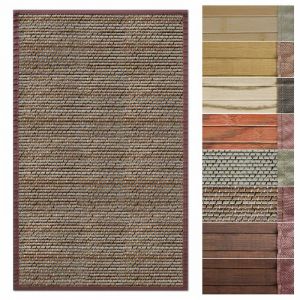 Tapis en bambou avec bord en tissu Design naturel 160 x 230 cm, panda marron
