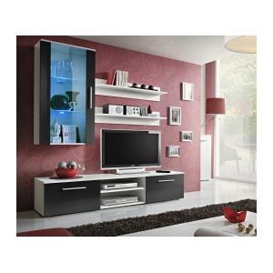 Image de Meuble TV Mural Design "Galino V White" Noir