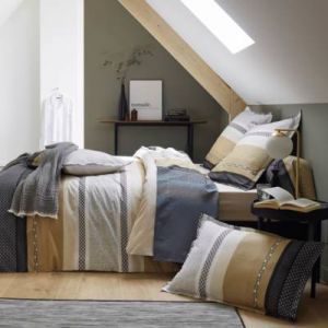 Tradilinge Housse de couette percale de coton (260 cm) Marlow Beige