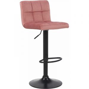 CLP Tabouret de bar Feni en velours rose