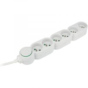 Zenitech Bloc multiprise écoresponsable 6 prises 2P+T Home Green - Blanc