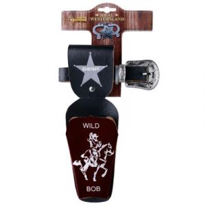 Image de Bauer Spielwaren- G&uuml;rtel Wild Bob Ceinture pour Pistolet, 7300143, Noir/Argent