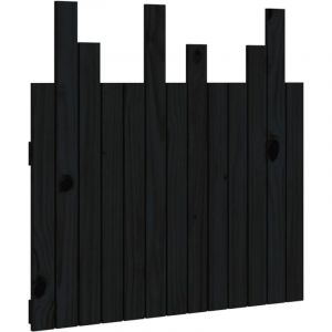 VidaXL Tête de lit murale Noir 82,5x3x80 cm Bois massif de pin