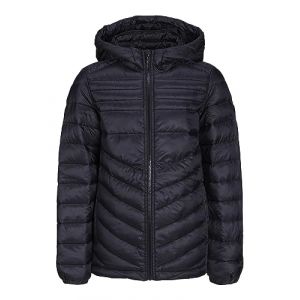 Jack & Jones JACK&JONES JUNIOR JJEHERO Puffer Hood Noos JNR Veste, Noir/d&eacute;tail : uni, 140 cm Gar&ccedil;on