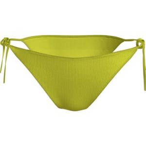 Calvin Klein Bas de bikini String Side Tie Intense Power jaune noir femme - M