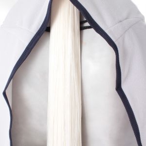 HKM Sport Equipment - 165, Gris clair et bleu marine 9269: Couverture d'équitation en laine polaire de l'Alaska