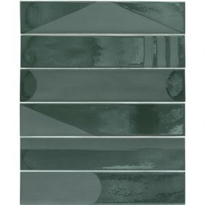 WADI DECOR PINE - Carrelage 6x30 cm rectangulaire brillant vert pin 30069