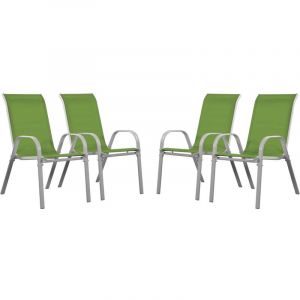 Habitat et Jardin Fauteuil jardin Textil&egrave;ne -Cordoba- Phoenix - Vert - Lot de 4