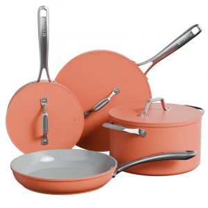 Ciarra Beyond Batterie de Cuisine 7 Pièces Casseroles à Induction 20/24/26/28 cm Orange