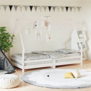 VidaXL Cadre de lit pour enfants blanc 90x190 cm bois de pin massif