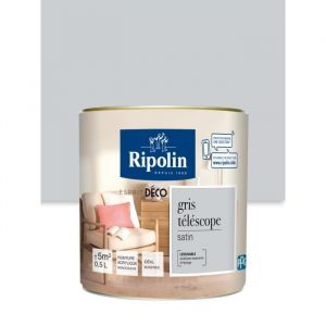 Ripolin Peinture murale toutes pièces - Gris Téléscope Satin, 0,5L