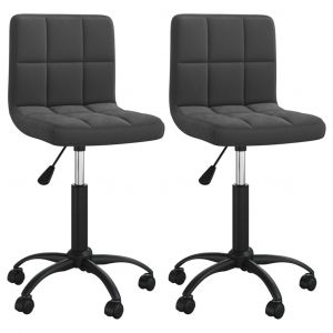 Image de VidaXL Chaises pivotantes de salle à manger 2 pcs Noir Velours