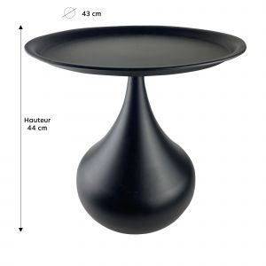Table d'appoint en m&eacute;tal noir