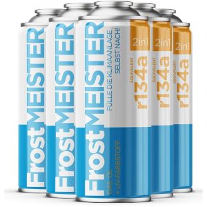 FROSTMEISTER 2en1 400ml - 6x Canettes GAZ R134a POUR CLIMATISATION EN LIBRE-SERVICE