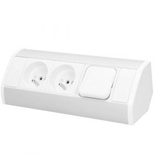 Orno Prise de courant pour meuble 2x250V, interrupteur OR-GM-9002/W-G