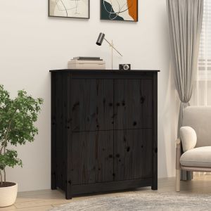 VidaXL Buffet Noir 83x41,5x100 cm Bois massif de pin - Noir