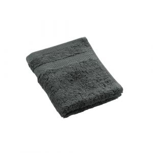 Douceur d'intérieur, Serviette Invité (30 x 50 cm) Elegance Anthracite, 100 % Coton Uni