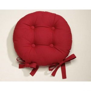 Lot de 2 galettes rond rouge cerise en coton