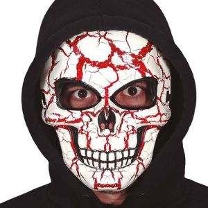 Fiesta guirca Masque plastique tête de mort craquelé sang adulte 20032