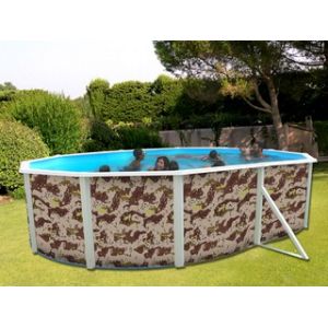 Toi Piscine 8670 - Piscine allongée Camuflaje en acier 550 x 366 x H120 cm