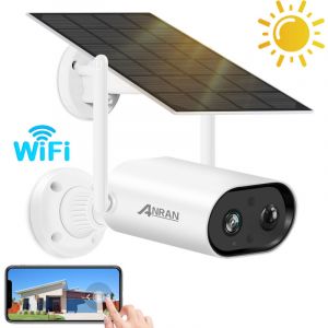 ANRAN 2 pièces caméra de surveillance solaire WIFI sans fil, Détection de mouvement PIR, Q4