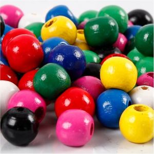 Image de Creotime Mélange de perles en bois - Multicolore - 10 mm - 680 pcs environ