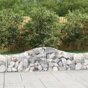 Image de VidaXL Paniers à gabions arqués 14 pcs 200x30x40/60 cm Fer galvanisé