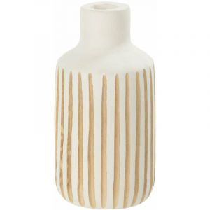 Vase Design en Bois "Ying" 33cm Blanc & Naturel Prix