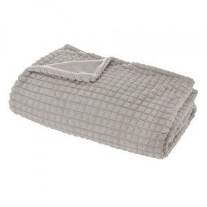 Image de Plaid doux (150 cm) Gaufre Gris clair