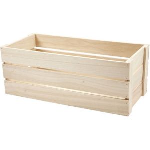 Creotime Cagette en bois - 45 x 20 cm