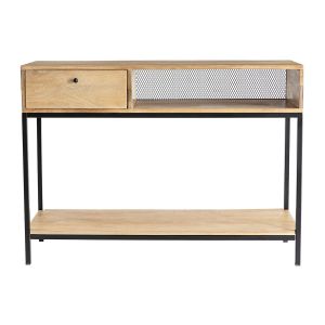 Image de Miliboo Console industrielle en manguier et métal noir RACK