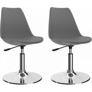 Image de VidaXL Chaises de salle à manger pivotantes 2pcs Gris clair Similicuir