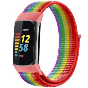 IMoshion Bracelet en nylon Fitbit Charge 5 / Charge 6 - Taille L - Rainbow