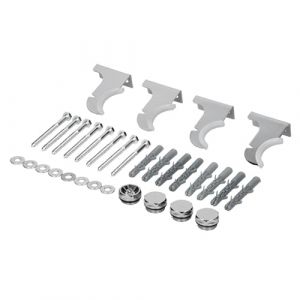 Support pour Radiateur Design de Salle de Bain, Chrome, Matériel de Montage: Supports Muraux, Vis et Chevilles, Vis de Support, Rondelles, Vanne de
