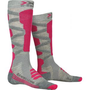 X-Socks Chaussettes Ski Silk Merino 4.0 Lady Femme, Gris/Rose, FR : M (Taille Fabricant : M(39-40))