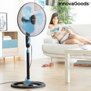 Image de Innova Goods Ventilateur sur Pied Ø 40 cm 50W Noir bleu - BRICOOMARKET