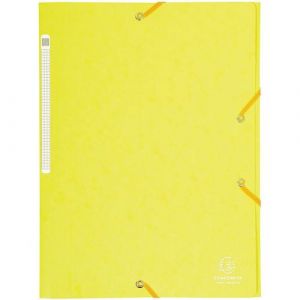 Exacompta Lot de 25 chemises &agrave; &eacute;lastiques - A4 - Jaune citron - 17113H