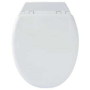 Abattant WC Sleepy blanc en bambou avec frein de chute et déclipsable